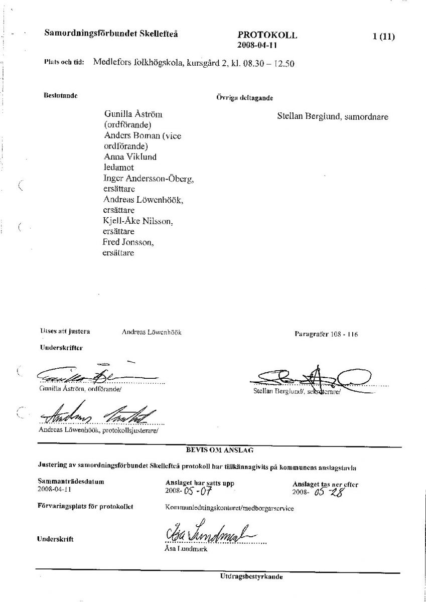 Protokoll, Styrelsen 2008-04-11