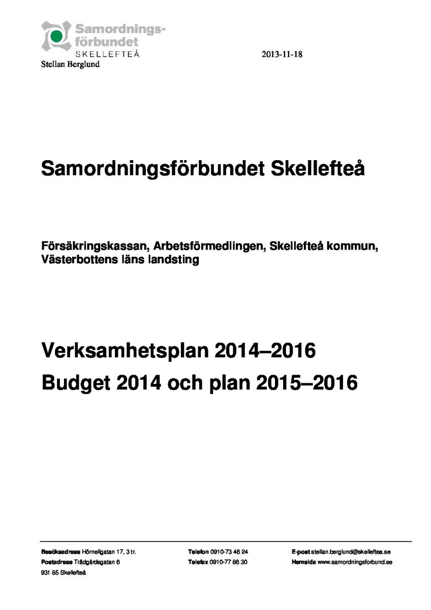 Plan 2015–2016